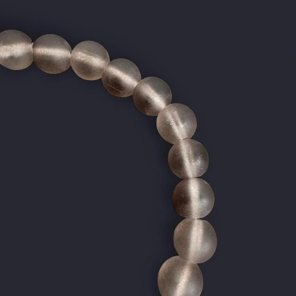 Smoky Frost Glass Bead Bracelet